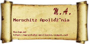 Merschitz Apollónia névjegykártya